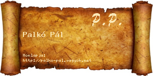 Palkó Pál névjegykártya